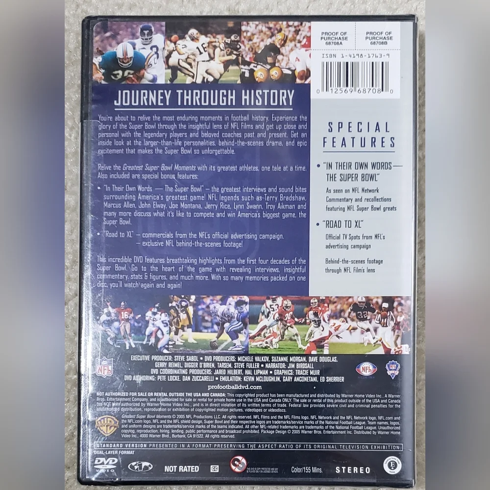 NWT-DVD Video Greatest Super Bowl Moments